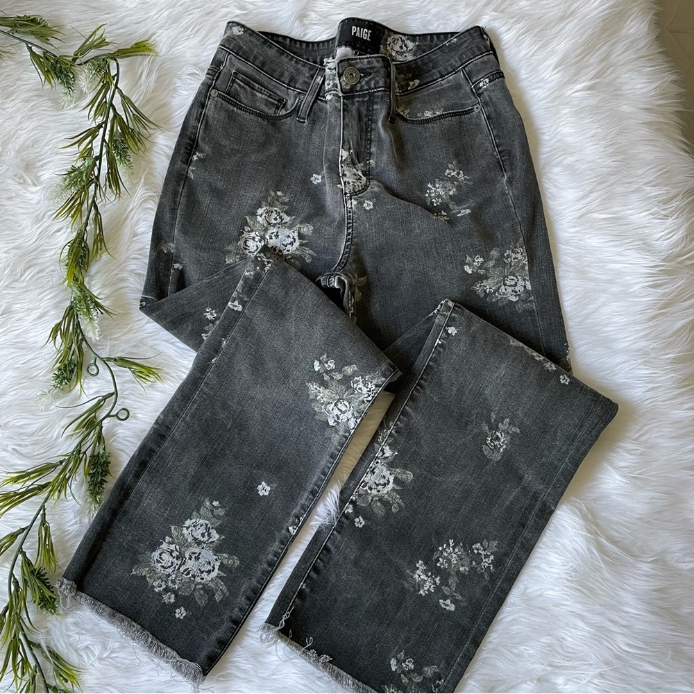PAIGE denim floral jeans hoxton straight ankle size 29